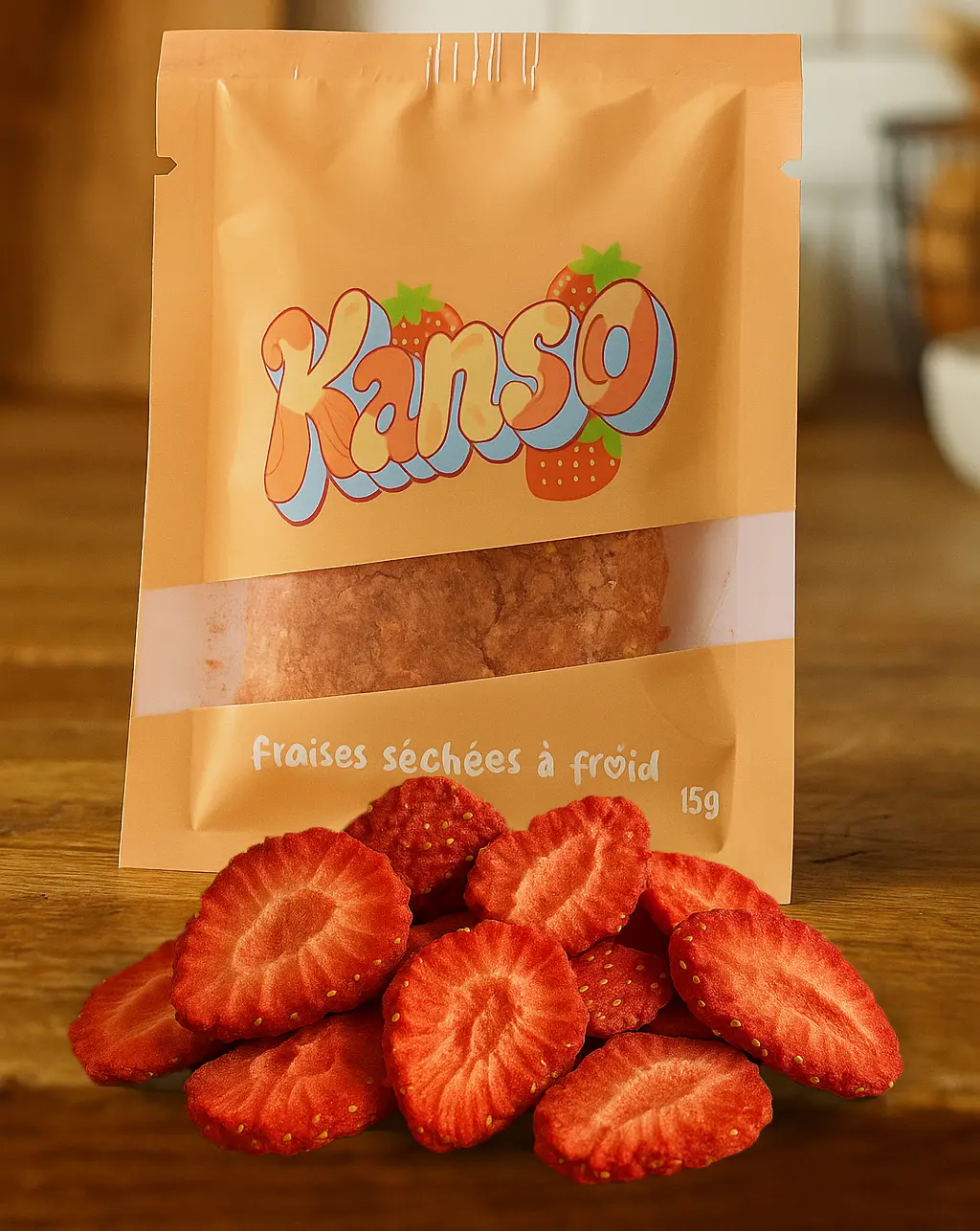 Sachet de fraises lyophilisées Kanso